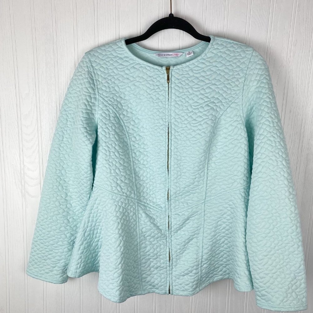 Isaac Mizrahi Women's Mint zip up top size small